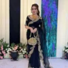 Black Rangoli Silk Saree with Heavy Zari Embroidery Border | Kusum 842 Designer Wedding Party Wear Saree for Women