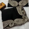 Black Rangoli Silk Saree with Heavy Zari Embroidery Border | Kusum 842 Designer Wedding Party Wear Saree for Women