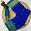 Royal Blue Kanjivaram Silk Saree with Green Border & Golden Zari Work | Laxmi 1087 Traditional Wedding Saree