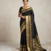 Black Banarasi Lichi Silk Saree with Golden Zari Work | Laxmi 1088 Wedding & Festival Wear Saree for Women