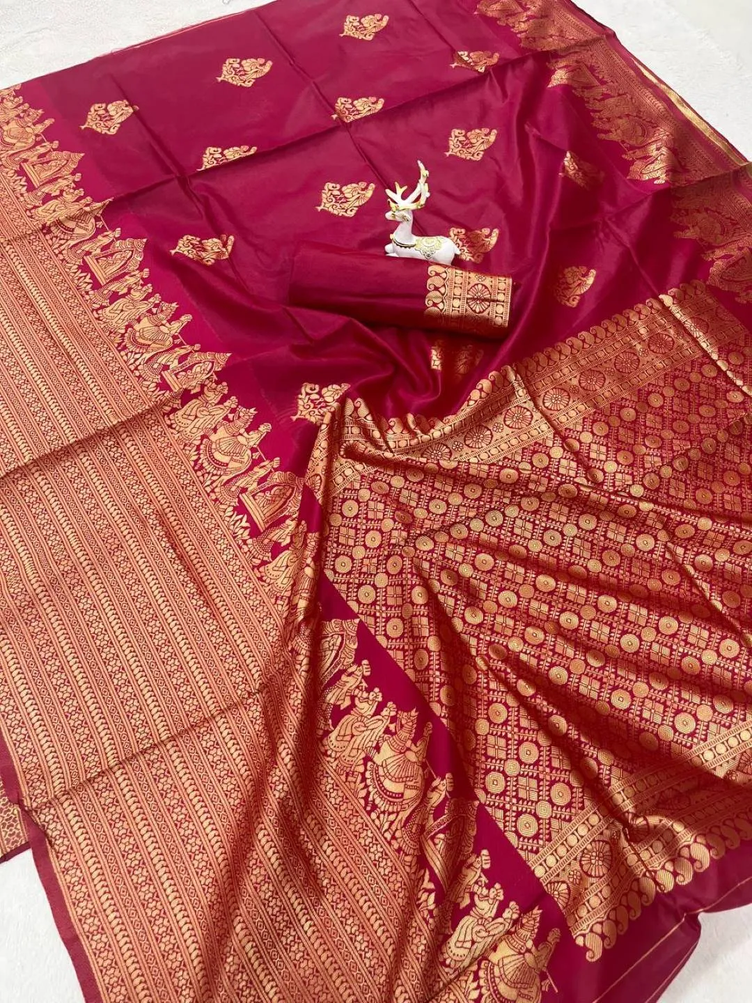 Wine Maroon Banarasi Lichi Silk Saree with Golden Zari Work | Laxmi 1092 Wedding & Festival Wear Saree for Women