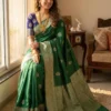 Green Lichi Silk Banarasi Saree with Zari Weaving Work | Laxmi 1099 Designer Wedding Wear Saree for Women