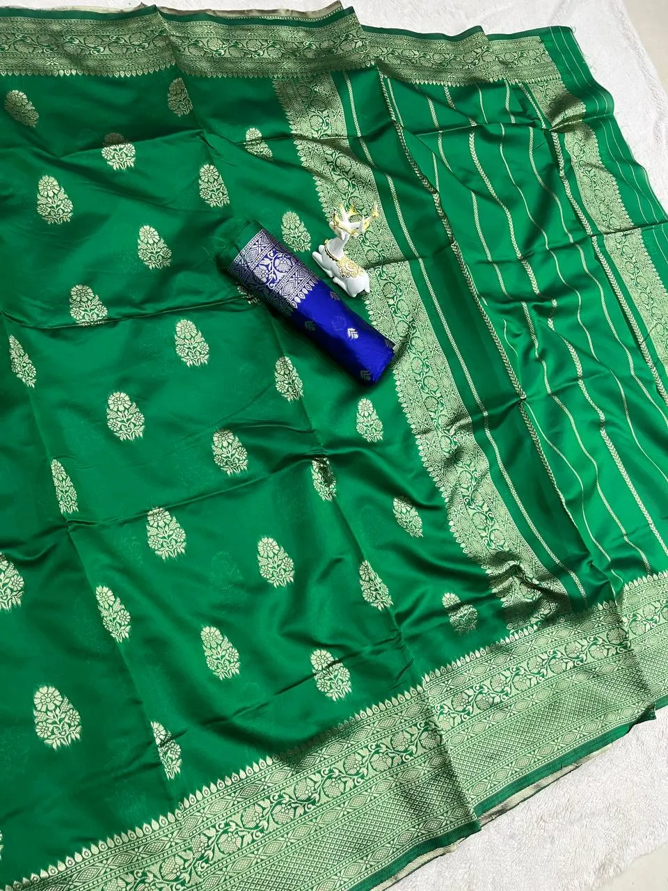 Green Lichi Silk Banarasi Saree with Zari Weaving Work | Laxmi 1099 Designer Wedding Wear Saree for Women