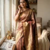 Maroon Lichi Silk Banarasi Saree with Golden Zari Weaving | Laxmi 1100 Heavy Wedding Wear Saree for Women