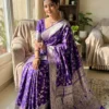 Purple Banarasi Silk Saree with Silver Zari Weaving Work | Laxmi 1106 Designer Wedding Wear Saree for Women