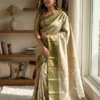 Bottle Green Kanjivaram Silk Saree With Rich Zari Weaving Border & Blouse For Women Laxmi 88