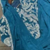 Madhuri 212 Ready To Wear Saree for Women with Heavy Embroidered Jacket | Teal Blue Chinon One Minute Wedding Party Wear Saree