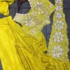 Madhuri 253 Ready To Wear Saree for Women with Heavy Embroidery Blouse | Mustard Yellow Chinon One Minute Wedding Party Wear Saree