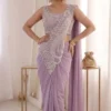 Madhuri 263 Lavender Ready To Wear Saree with Heavy Sequin Embroidery Blouse | Georgette Designer Wedding Party Wear Saree