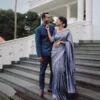 Royal Blue Lichi Silk Saree with Silver Zari Jacquard Work | Rani 7001 Wedding Party Wear Saree