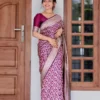 Rani Pink Lichi Silk Saree with Jacquard Zari Work | Rani 7005 Wedding Wear Silk Saree