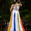 Designer White Multi Color Navratri Chaniya Choli for Women | WMT 7702 Mirror Work Garba Dress