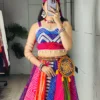Multicolor Bandhani Print Navratri Lehenga Choli for Women | Designer Garba & Dandiya Dress | WMT 7705 Fully Stitched
