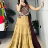 Brown Mirror Work Navratri Dress for Women | Handcrafted Cotton Rayon Garba Dress | Designer Traditional Navratri Chaniya Choli with Kutchi Embroidery | Navratri Festival Wear | WMT 7706