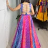 Multicolor Printed Navratri Dress for Women | Designer Rayon Cotton Kali Work Garba Chaniya Choli | Traditional Dandiya Festival Wear | Lace-Up Back