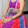 Multicolor Printed Navratri Dress for Women | Designer Rayon Cotton Kali Work Garba Chaniya Choli | Traditional Dandiya Festival Wear | Lace-Up Back
