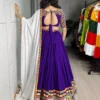 WMT 7710 Purple Embroidery Navratri Chaniya Choli for Women | Designer Rayon Cotton Garba Lehenga with Dupatta | Traditional Mirror Work Dandiya Festival Wear