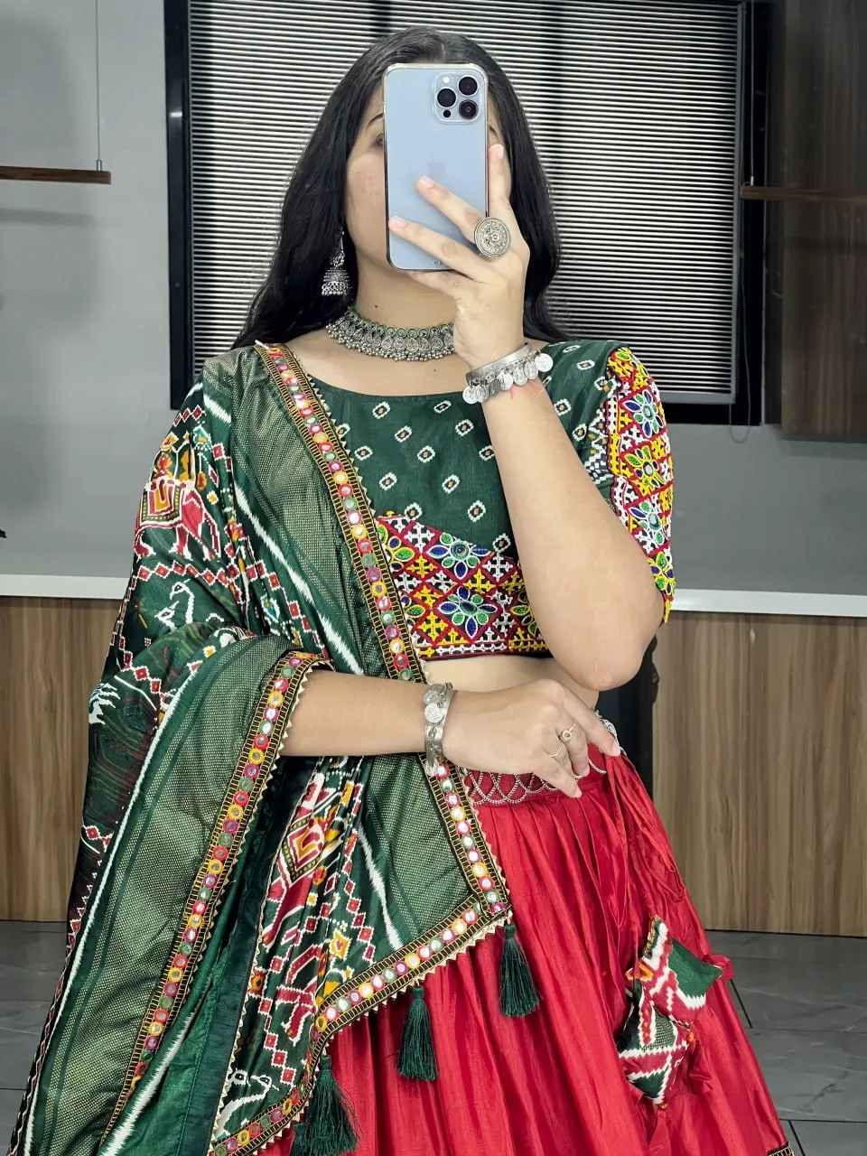 Designer Patola Print Navratri Lehenga Choli with Paithani Dupatta WMT 8018