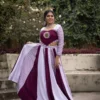 Designer Purple White Mirror Hand Work Navratri Chaniya Choli for Women | WMT 8051 Rayon Cotton Garba Dress