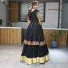 Designer Black Navratri Chaniya Choli with Gamthi Work Long Jacket WMT 8052