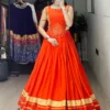 Orange Pure Rayon Cotton Navratri Lehenga Choli for Women | Gota Patti Garba Dress | WMT 8060 Fully Stitched Chaniya Choli