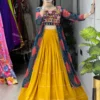 Designer Navratri Lehenga Set with Printed Shrug & Kutchi Embroidery Blouse WMT 8074