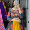 Designer Navratri Lehenga Set with Printed Shrug & Kutchi Embroidery Blouse WMT 8074