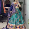 Designer Dola Silk Printed Kutchi Work Navratri Chaniya Choli with Dupatta | WMT 8084 Elephant Embroidery Lehenga for Women