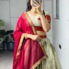 Premium Beige Silk Zari Weaving Navratri Chaniya Choli with Maroon Dupatta | WMT 8151 Designer Wedding Lehenga for Women