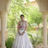 Fully Stitched White Rayon Kutchi Work White Lampi Lace Navratri Wear Ghagra Choli