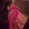 KIRA-KIMAYRA Pink Woven Pure Viscose Saree