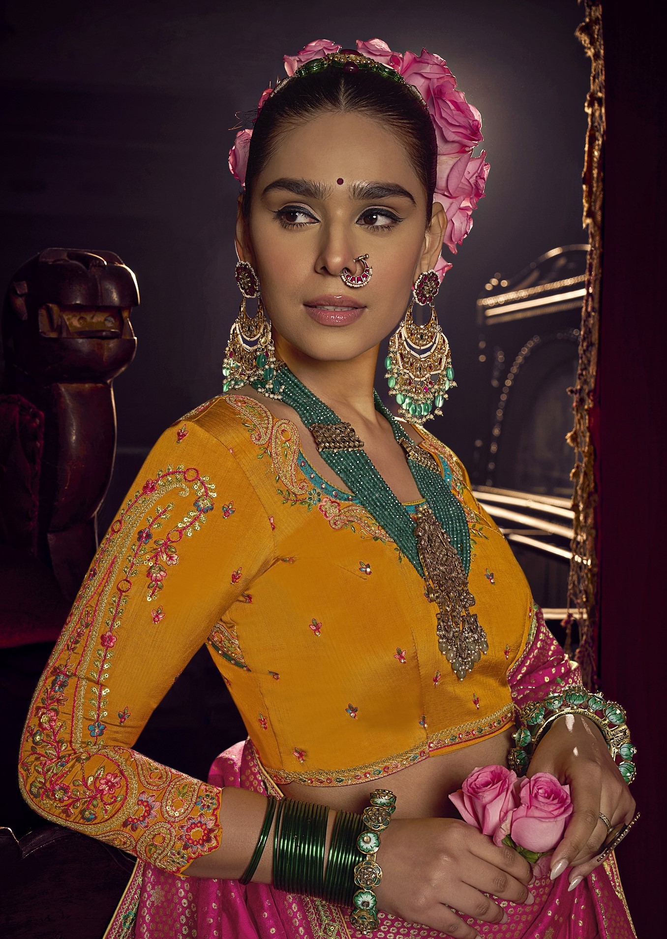 Alternative view of KIRA-KIMAYRA Pink Woven Pure Viscose Saree