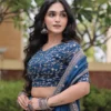 Royal Navy Blue Glory Satin Heavy Zari Sequins Work Lehenga Choli Set