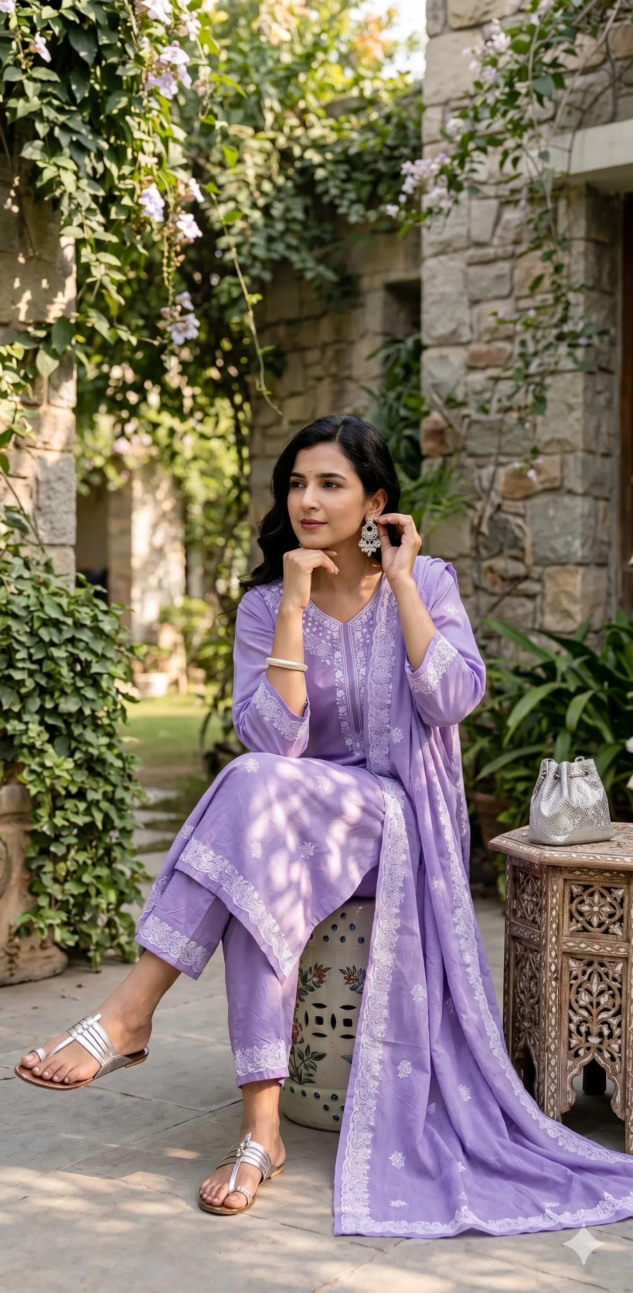 Cotton Kurti Pant Dupatta Set