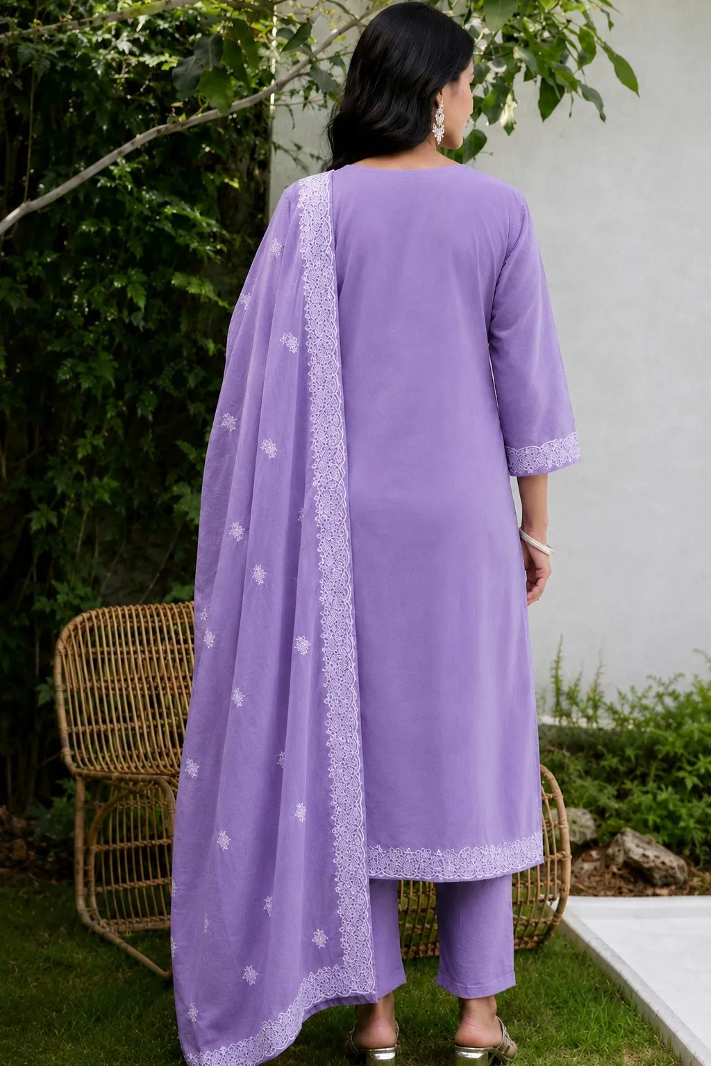 Cotton Kurti Pant Dupatta Set