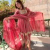 Women's Mirror Work Dhoti Suit Set with Dupatta | Festive Ethnic Wear