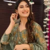 Rayon Chanderi Anarkali Floral Printed Panelled Kurta with Palazzos & With Dupatta