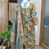 Rayon Chanderi Anarkali Floral Printed Panelled Kurta with Palazzos & With Dupatta