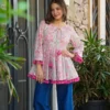 Women's Cotton Blend Floral Printed Short Kurti | Ethnic Tunic Top