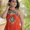 Navratri Faux Georgette Gown With Laheriya Print Gown for woman