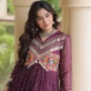 Bandhani Printed & patch work V-Neck Gown Ethnic Dresses