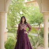 Bandhani Printed & patch work V-Neck Gown Ethnic Dresses