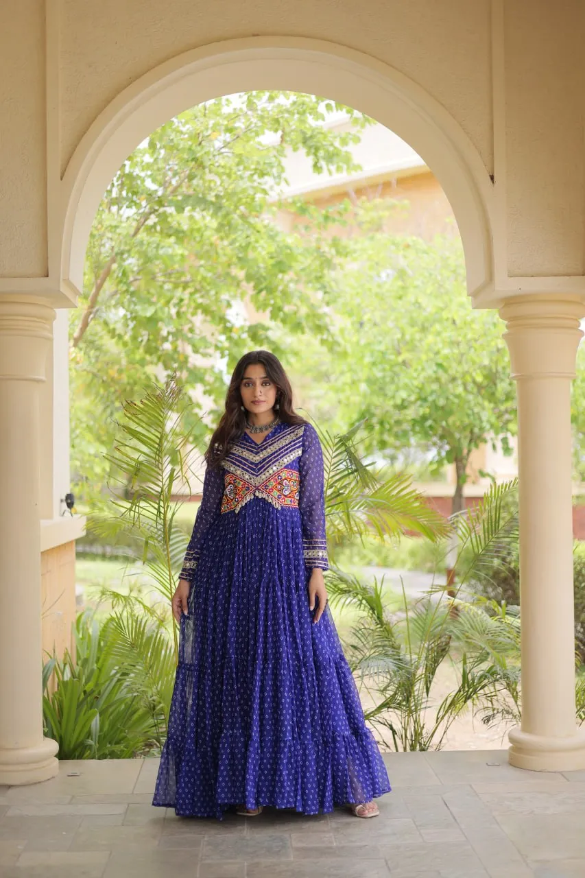 Mystical Printed Faux Georgette Gown