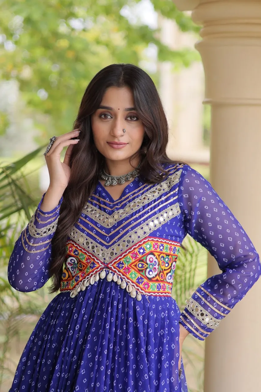 Mystical Printed Faux Georgette Gown
