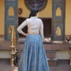 Blue Ready-to-Wear Jacquard Lehenga for woman