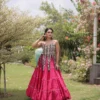 Embroidered Thread Work Ready to Wear & Pink Patch Work Cotton Lehenga Choli
