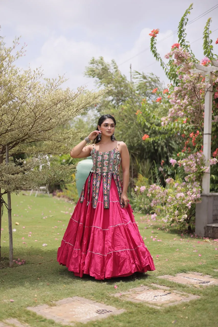 Embroidered Thread Work Ready to Wear & Pink Patch Work Cotton Lehenga Choli