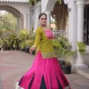 Woman's Rayon with Kutchi Gamthi Work Navratri Lehenga Choli
