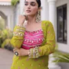 Woman's Rayon with Kutchi Gamthi Work Navratri Lehenga Choli