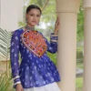 Vintage Blue White Gujarati Navratri Lehenga Choli
